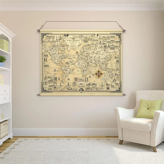 Pictorial Map World Wonders