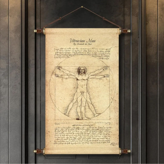 Wall Art – Vitruvian Man Canvas with Leonardo da Vinci