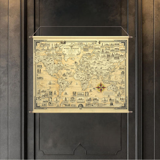 Pictorial Map World Wonders