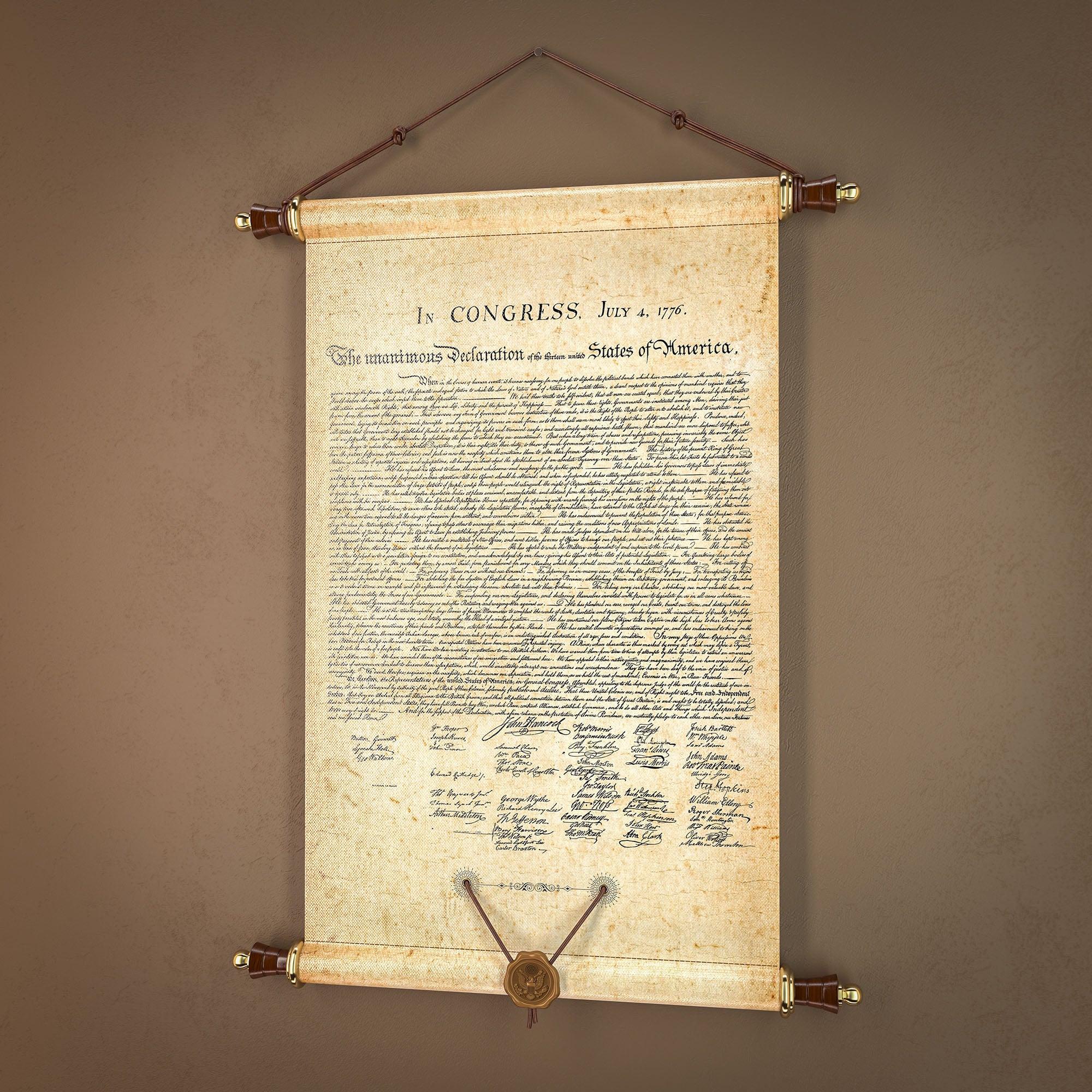 United States Declaration of Independence Wall Art Canvas